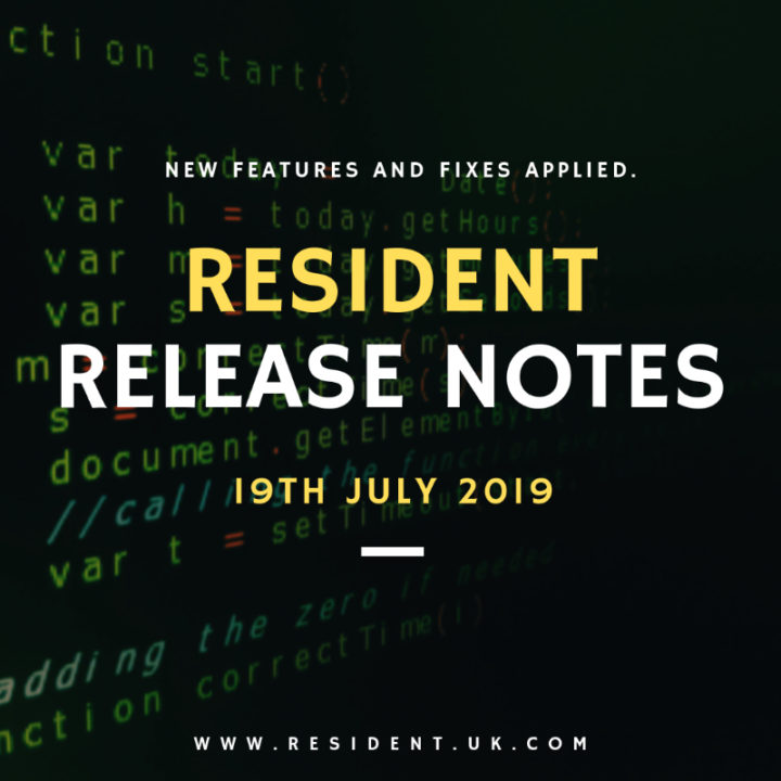 Release Notes 19th July 2019
