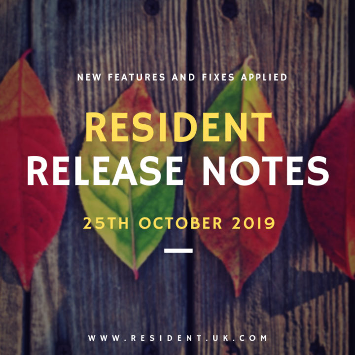 Release notes – 25th October 2019