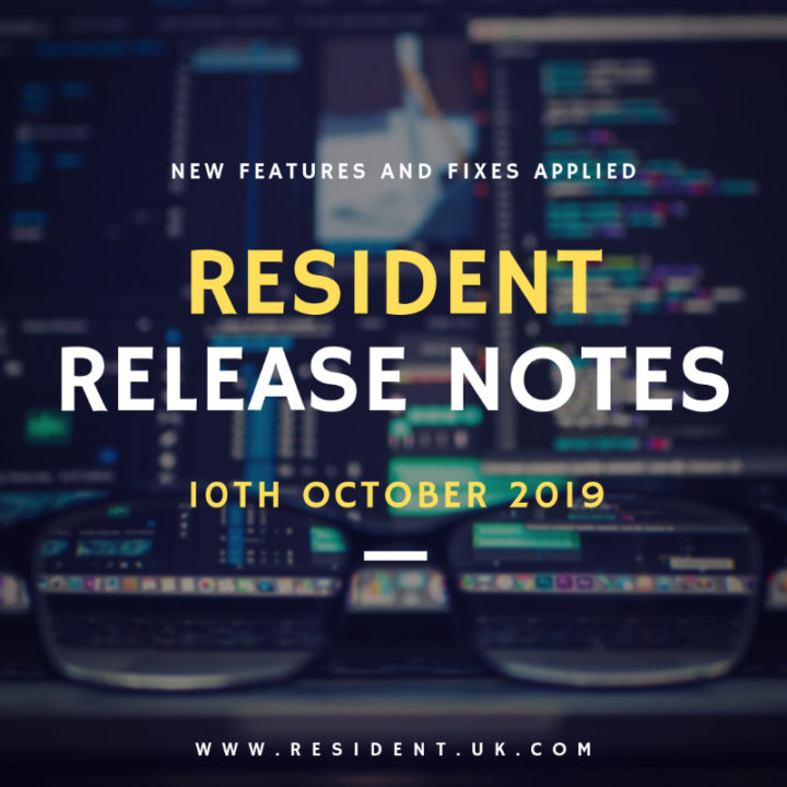 Release notes – 10th October 2019