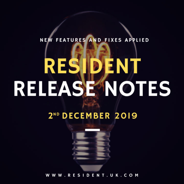 Release Notes – 02nd Decemer 2019