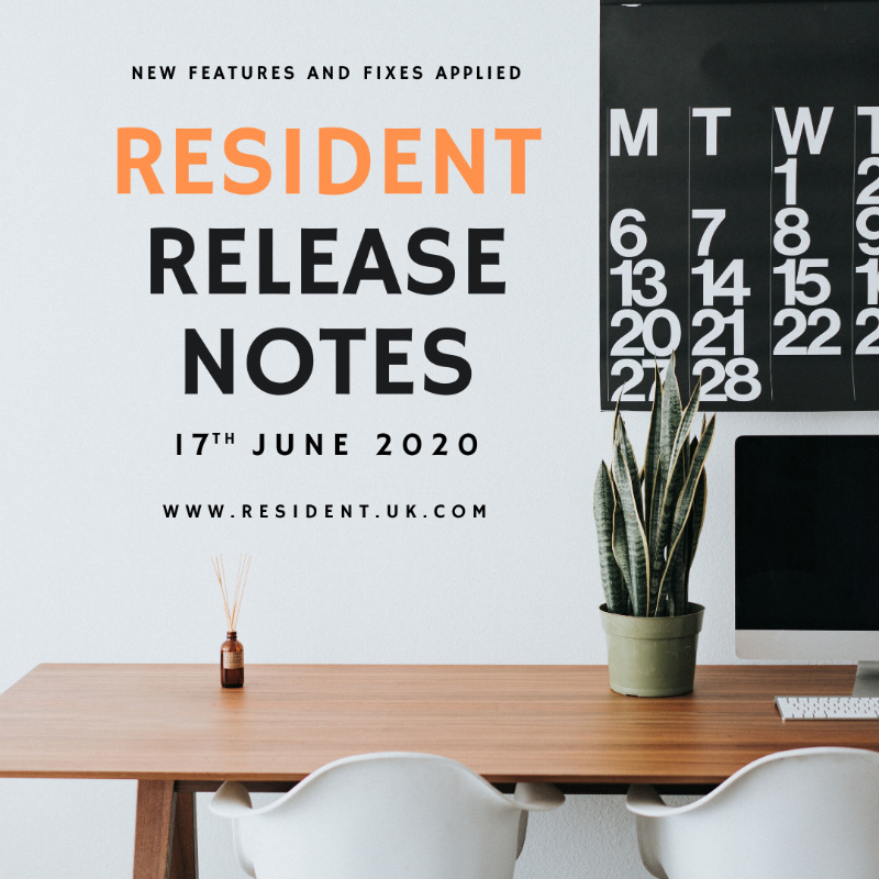 Resident Release Notes - 17th June 2020 - Resident