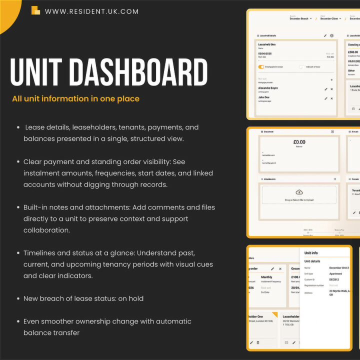 Resident v4 sneak peek #4 – UNIT DASHBOARD